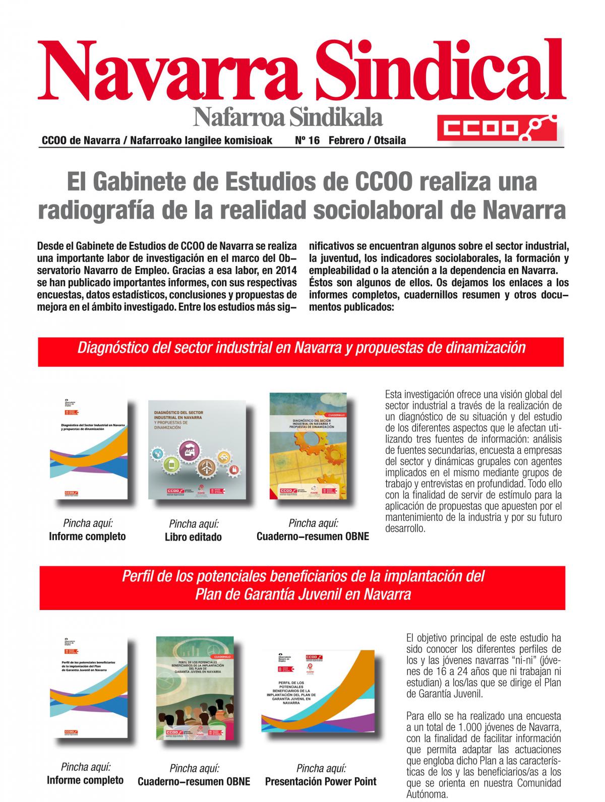 El Gabinete de Estudios de CCOO realiza una radiografa de la realidad sociolaboral de Navarra