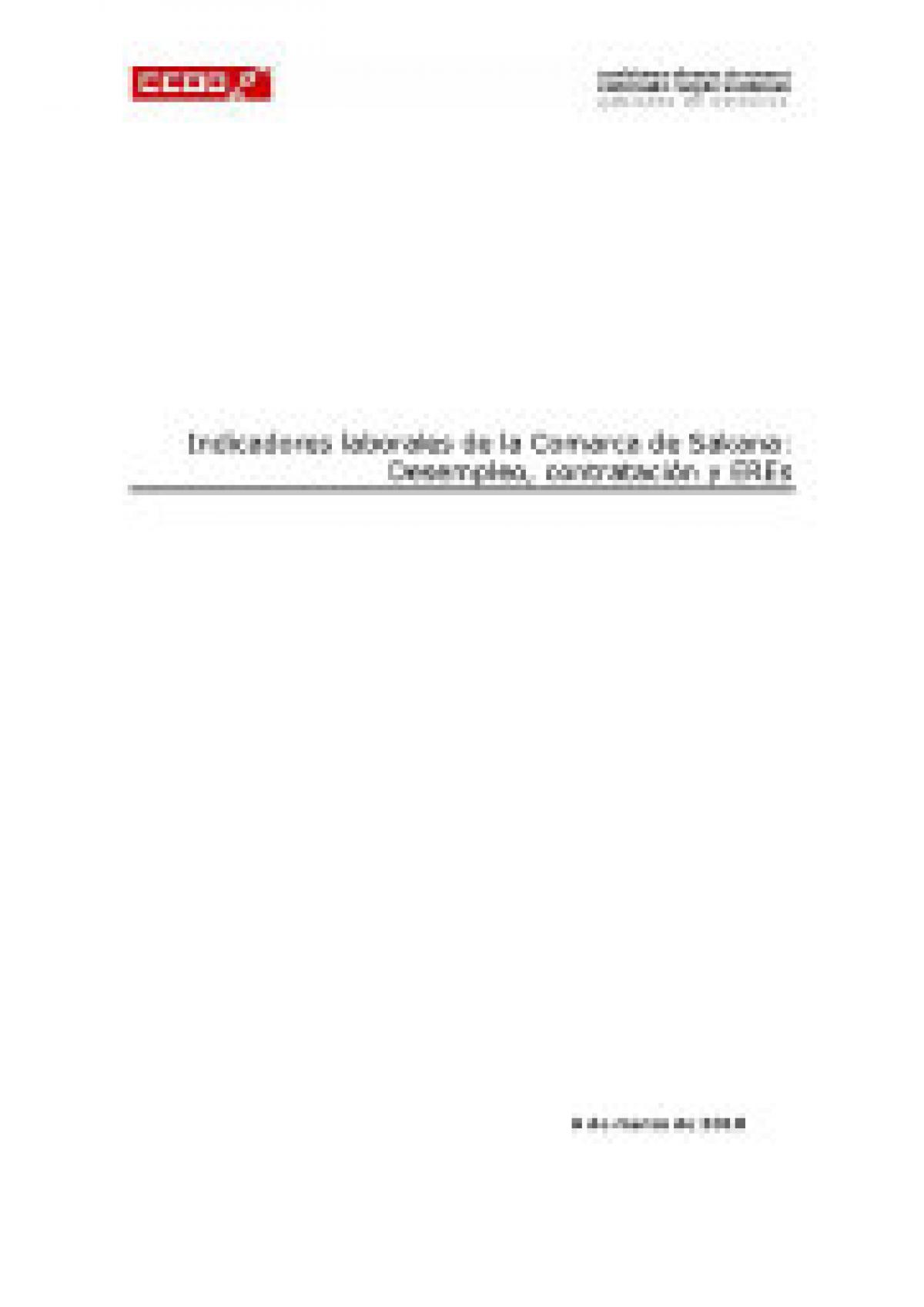 Indicadores laborales de la Comarca de Sakana: Desempleo, Contratación y EREs. Marzo 2010.