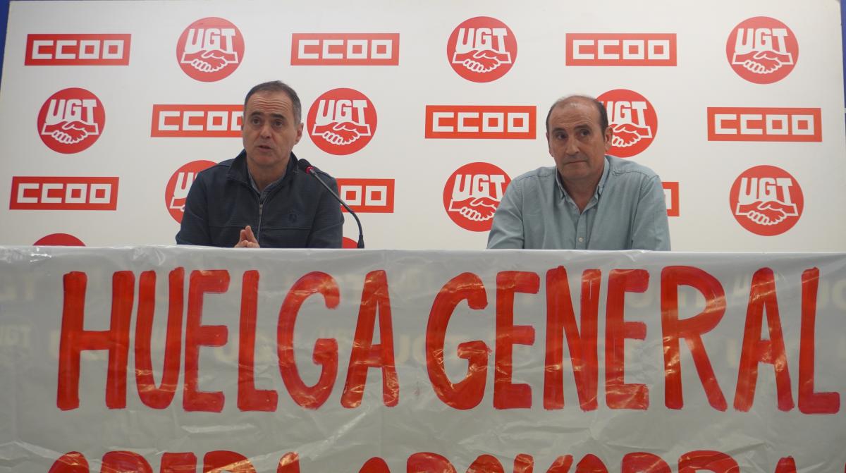 CCOO y UGT ofrecen una rueda de prensa para anunciar la convocatoria de huelga