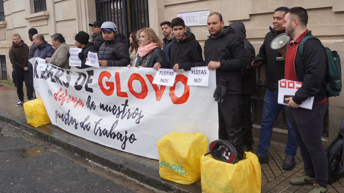 Trabajadores y trabajadoras de Glovo.