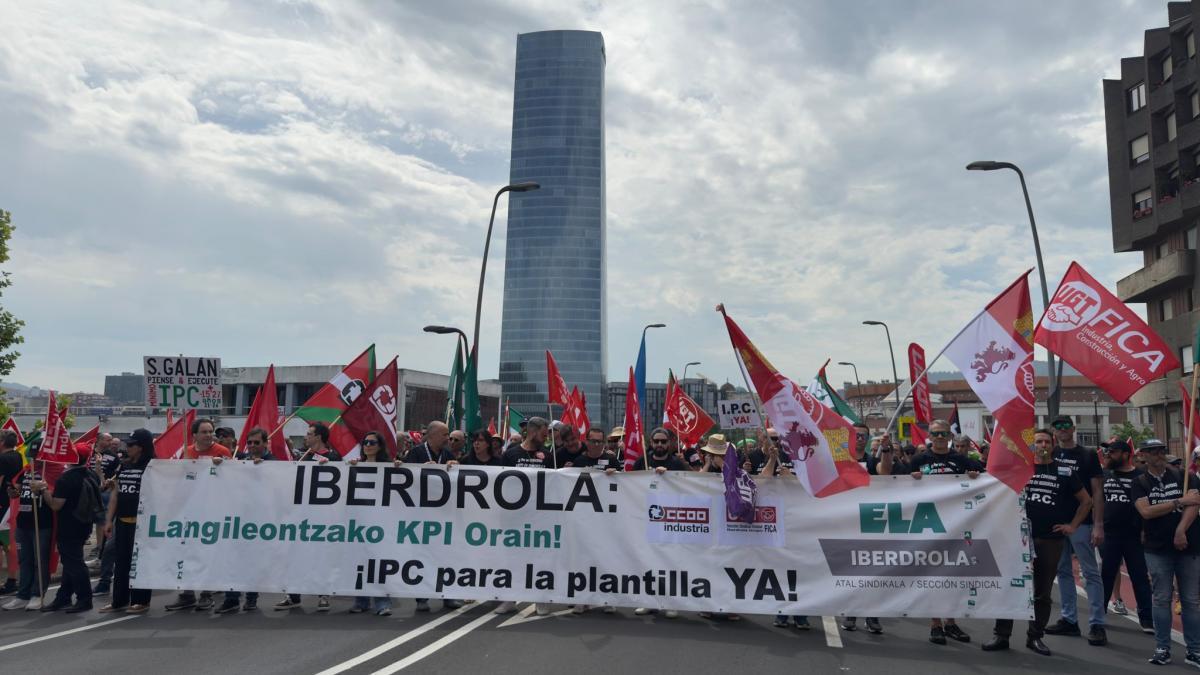 Manifestacin en Bilbao de la plantilla de Iberdrola.