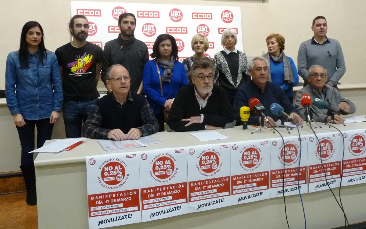 CCOO y UGT llaman a la manifestación del sábado en Pamplona y Tudela
