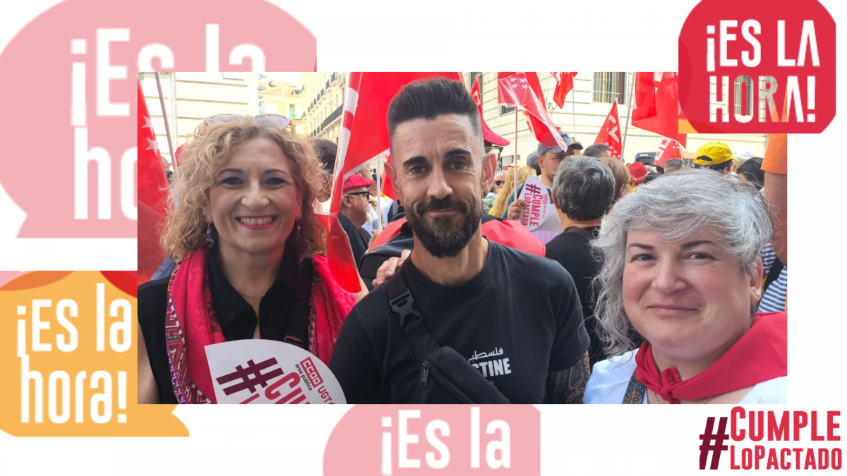 La Delegación Navarra de CCOO de Navarra en la movilización de Madrid frente al Ministerio de Hacienda