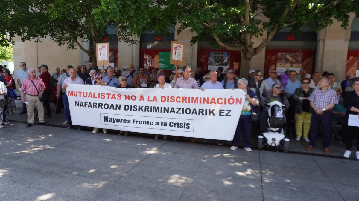 Protesta de las personas mutualistas de Navarra hace unas semanas.