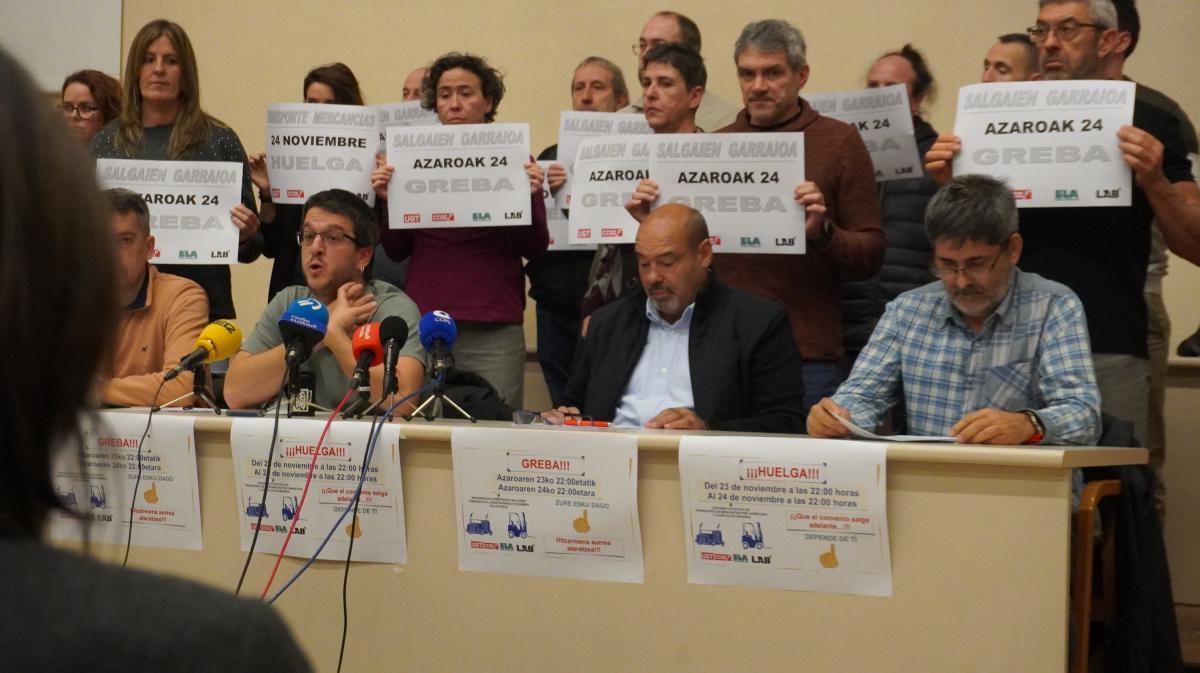 Rueda de prensa de la presentación de la huelga.